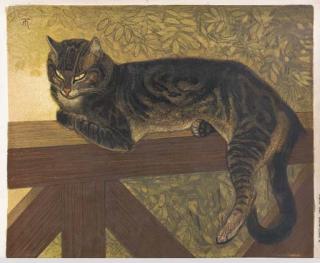 Theophile Steinlen - Été, Chat sur une balustrade (Crauzat 292)
