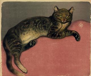 Theophile Steinlen - L\'hiver, chat sur un coussin (Crauzat 293)