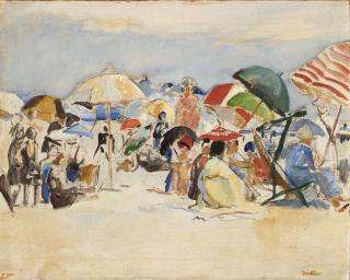 Theresa Ferber Bernstein - Beach Scene; Untitled (Sunbathers); Peaches (a group of 3)