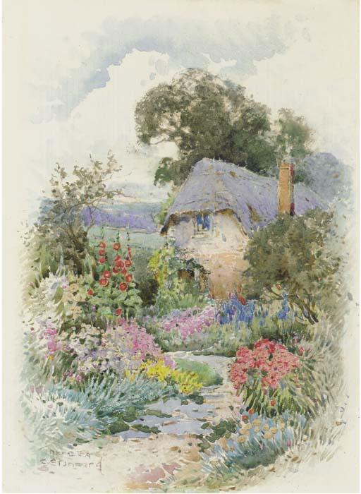 Theresa Sylvester Stannard - Summer Flowers In A Cottage Garden