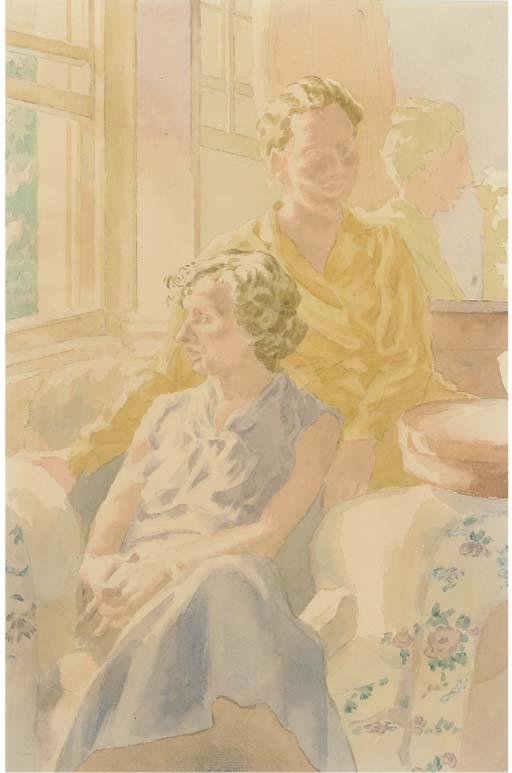 Thérese Lessore - Young Man And Young Woman In An Interior