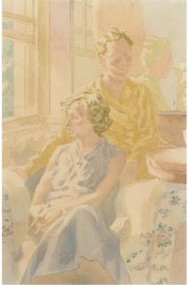 Thérese Lessore - Young Man And Young Woman In An Interior