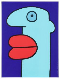 Thierry Noir - Blue Head, from: East Side Heads