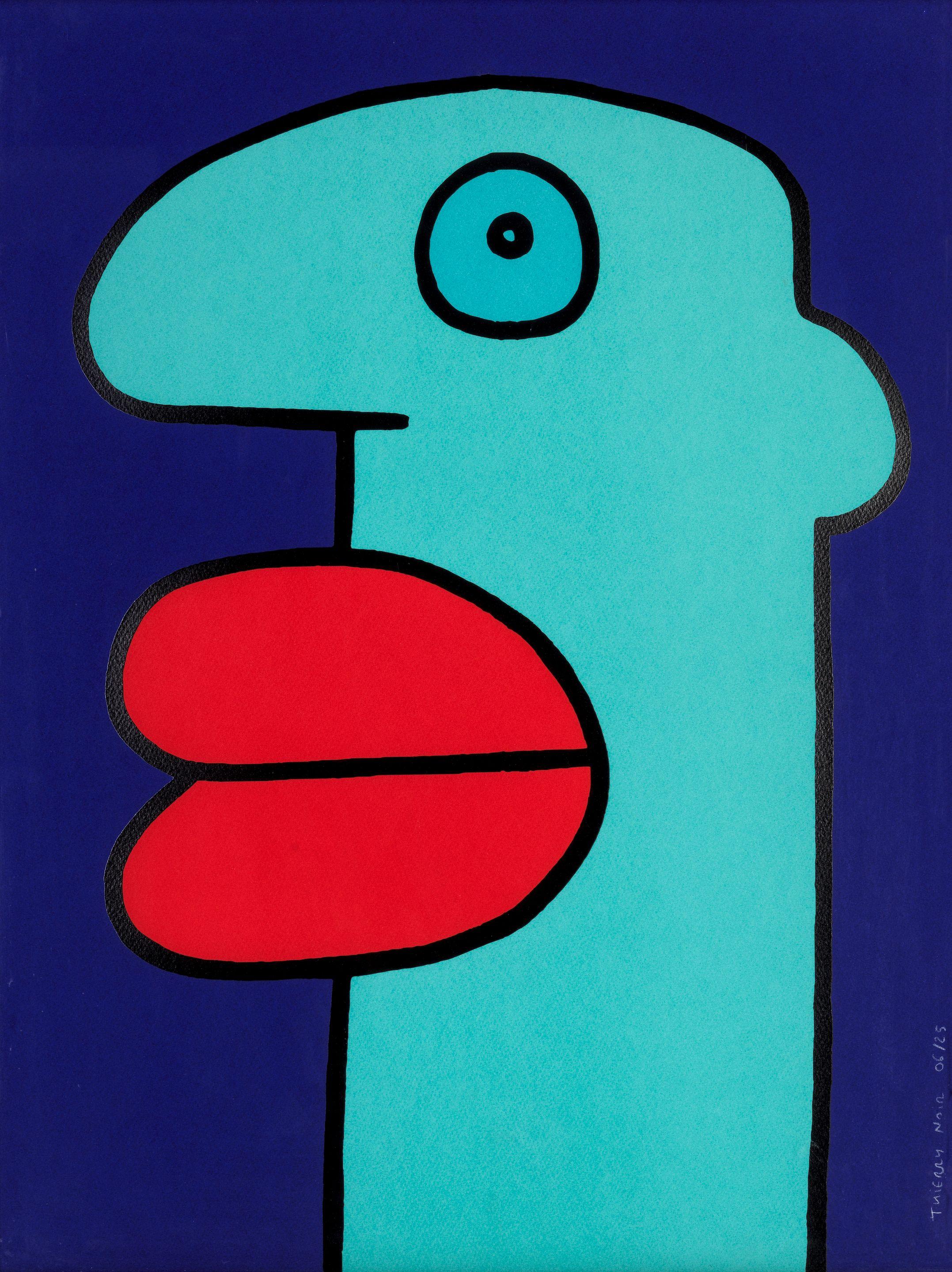 Thierry Noir - Blue Head, from East Side Heads