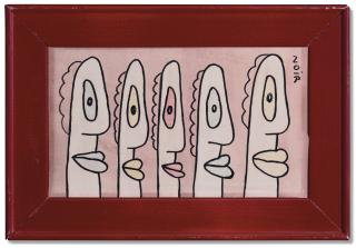 Thierry Noir - La sortie de l\'usine au crésupuscule, 5 femmes