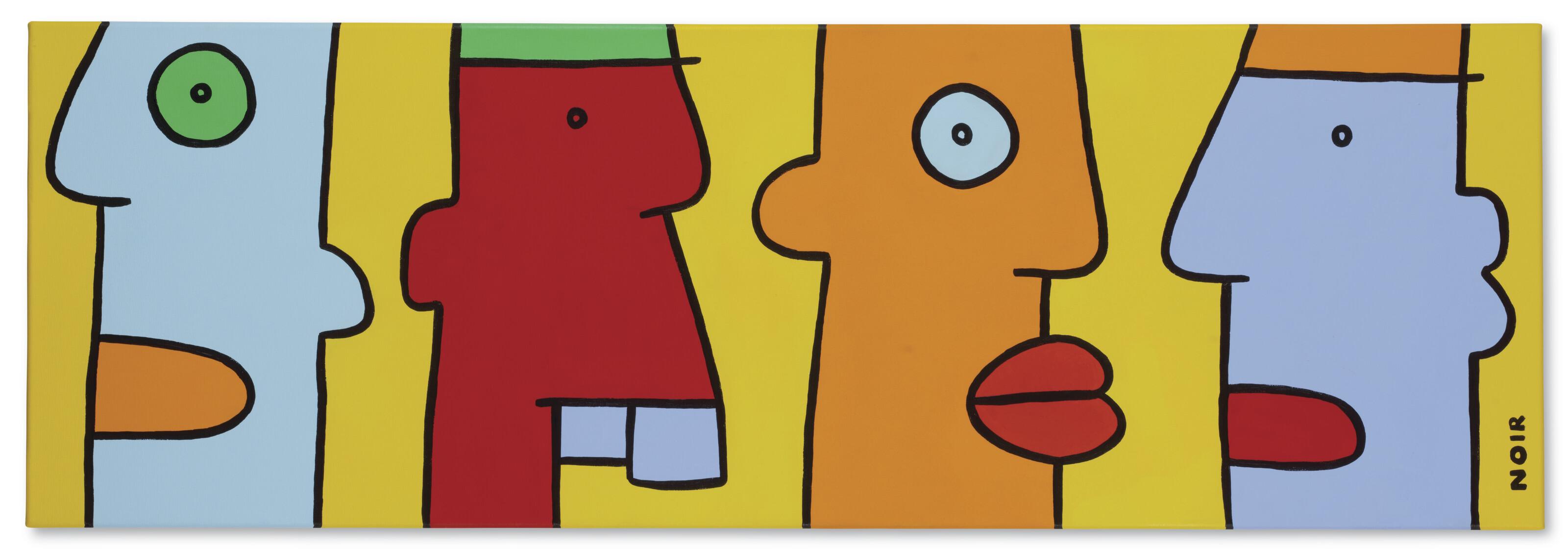 Thierry Noir - We are waiting for the next metro. It might be a little less crowded