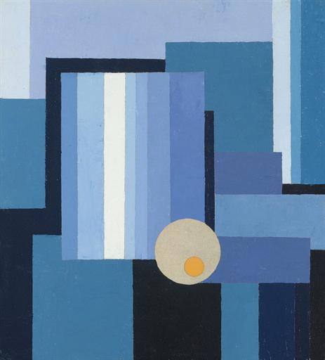 Thilo Maatsch - Sonnen-Zeichen vor Blau (recto); Gebirgslandschaft (verso)