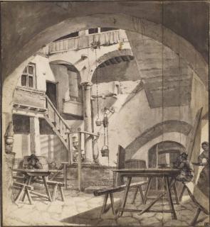 Thomas Adriaensz. Wyck - The Courtyard Of An Italian House, Perhaps A Tavern