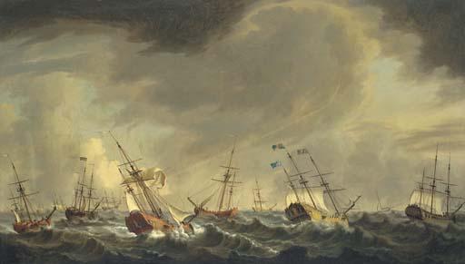 Thomas Allen - The Flotilla Carrying Princess Charlotte To England For Her Marriage To King George III, 1761