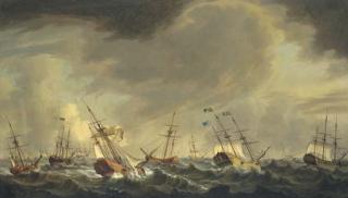 Thomas Allen - The Flotilla Carrying Princess Charlotte To England For Her Marriage To King George III, 1761