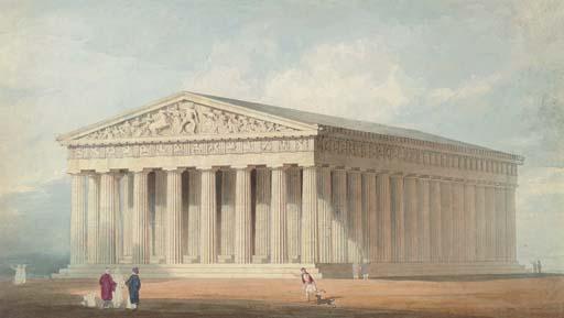 Thomas Allom - A reconstruction of the Parthenon, Athens