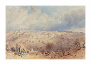 Thomas Allom - Jerusalem from the Mount of Olives, by the Tomb of Absalom