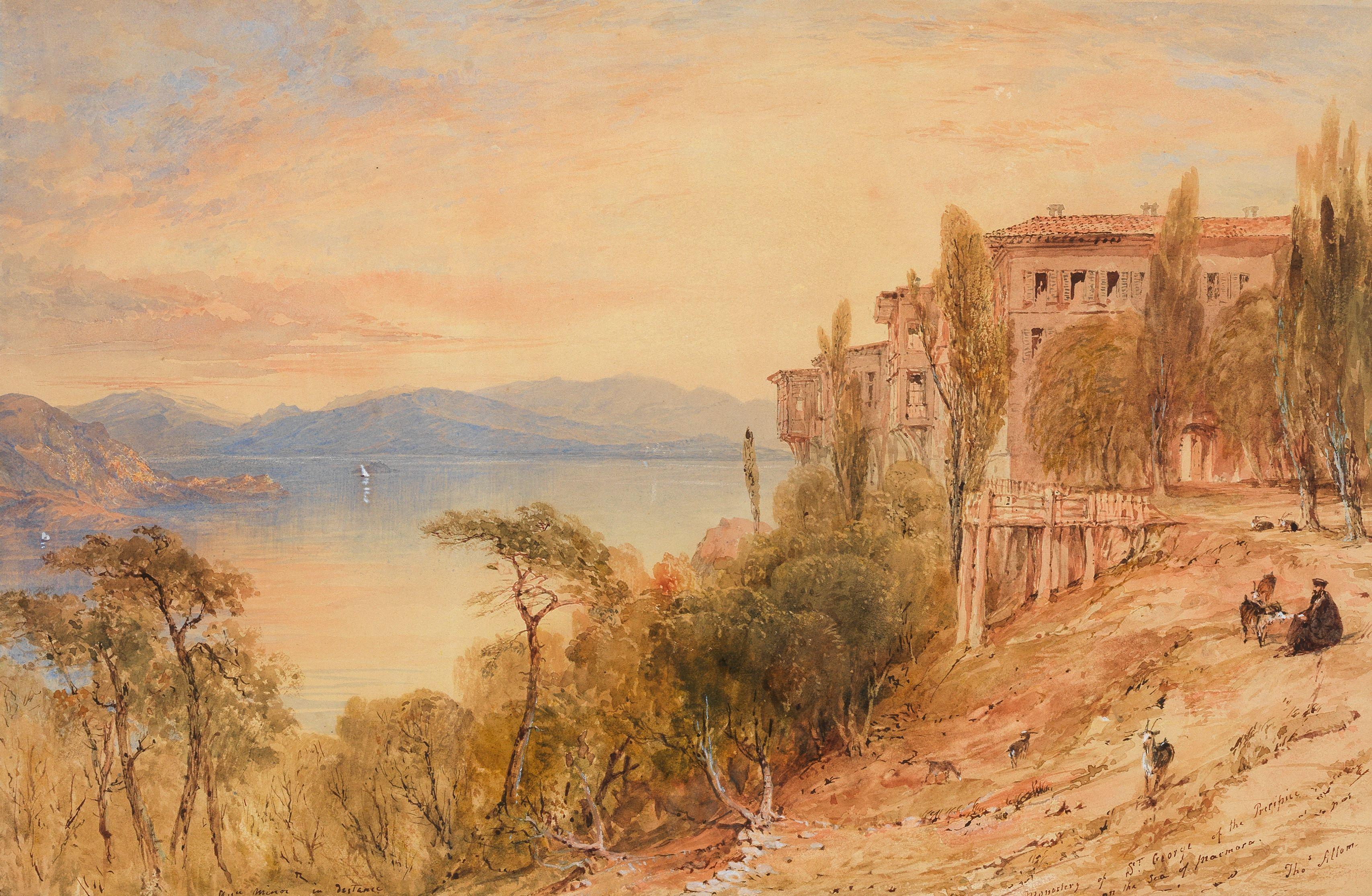 Thomas Allom - \'Monastery of St George of the Precipice on the Sea of Marmora\', Turkey
