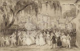 Thomas Allom - The rush-bearing at Ambleside, Westmorland