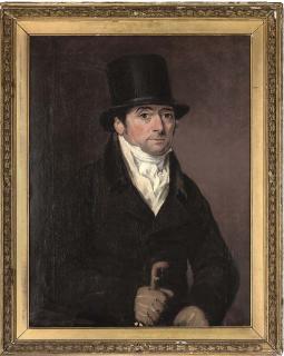 Thomas Arrowsmith - Portrait of Frank Buckle (1766-1832), half-length, in a brown coat and white stock
