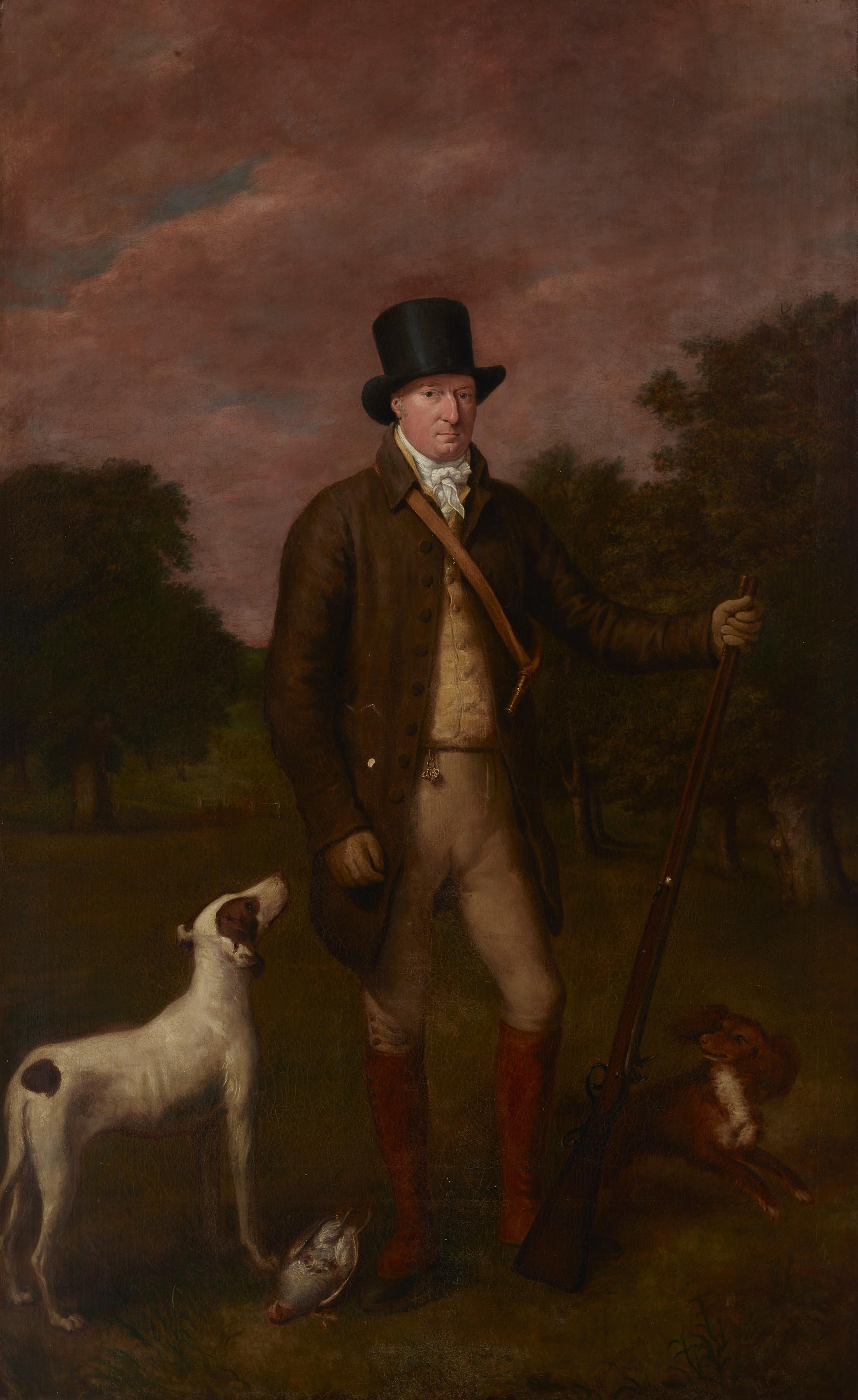 Thomas Arrowsmith - Portrait Of Henry Hoste Henley (1766-1833), Full-Length, With Dogs