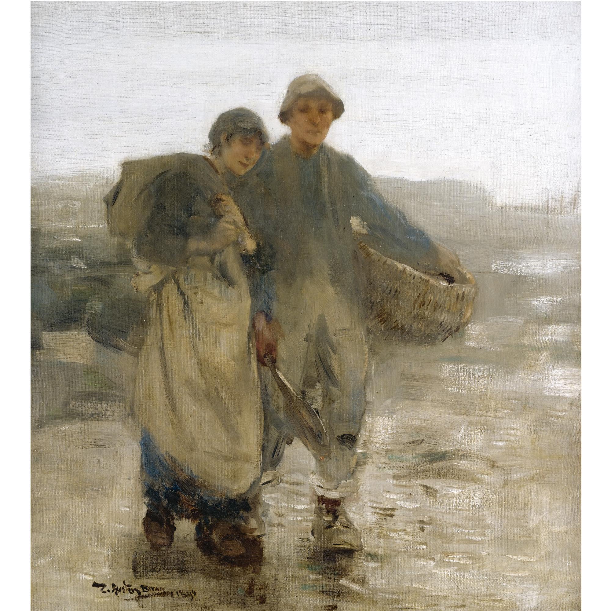 Thomas Austen Brown, ARSA, RI, RSW - Bait Gatherers Returning