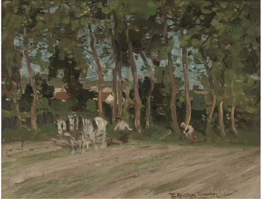 Thomas Austen Brown, R.I., A.R.S.A. - In A Market Garden