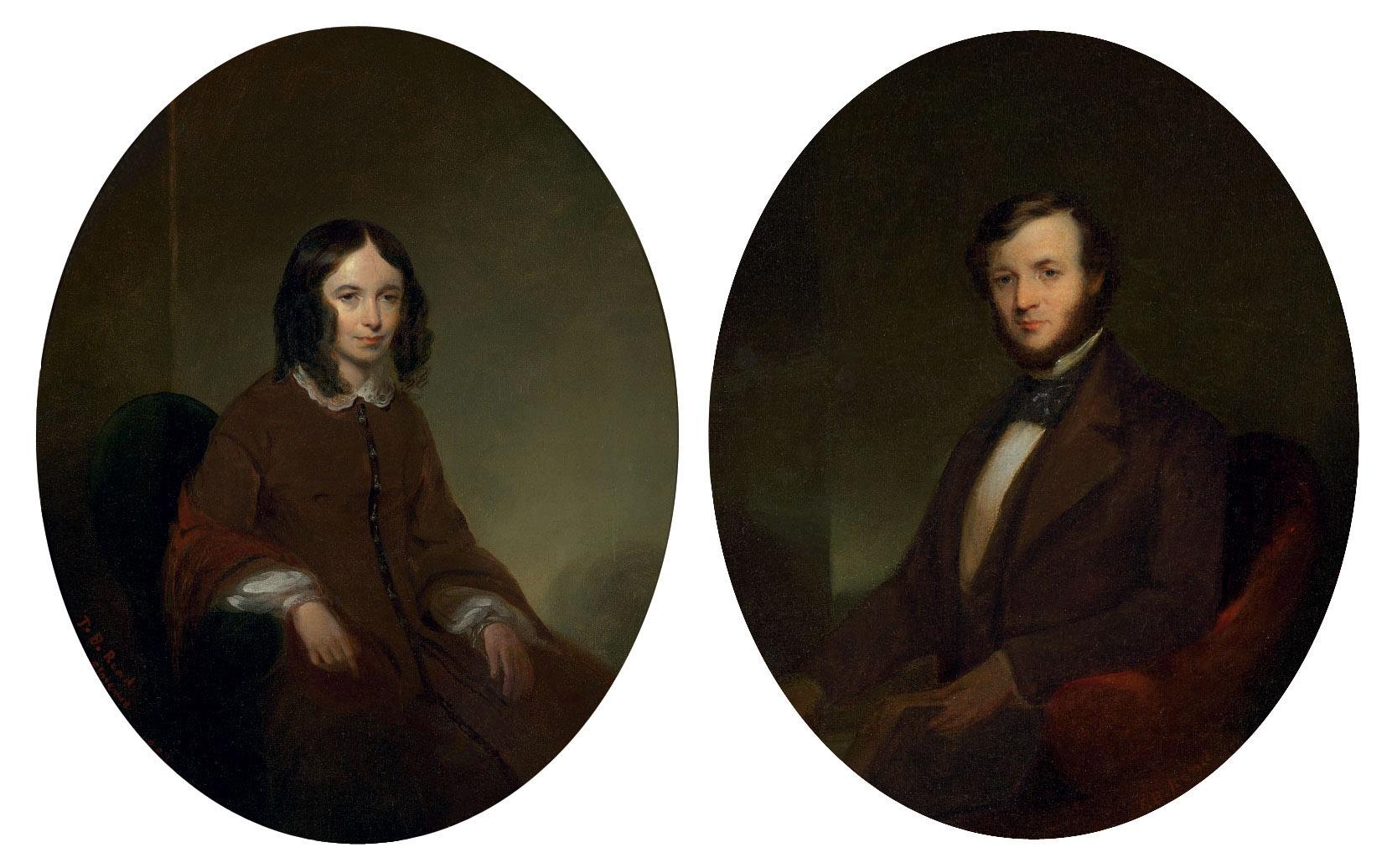 Thomas B. Read - A Pair of Portraits of Elizabeth Barrett Browning and Robert Browning
