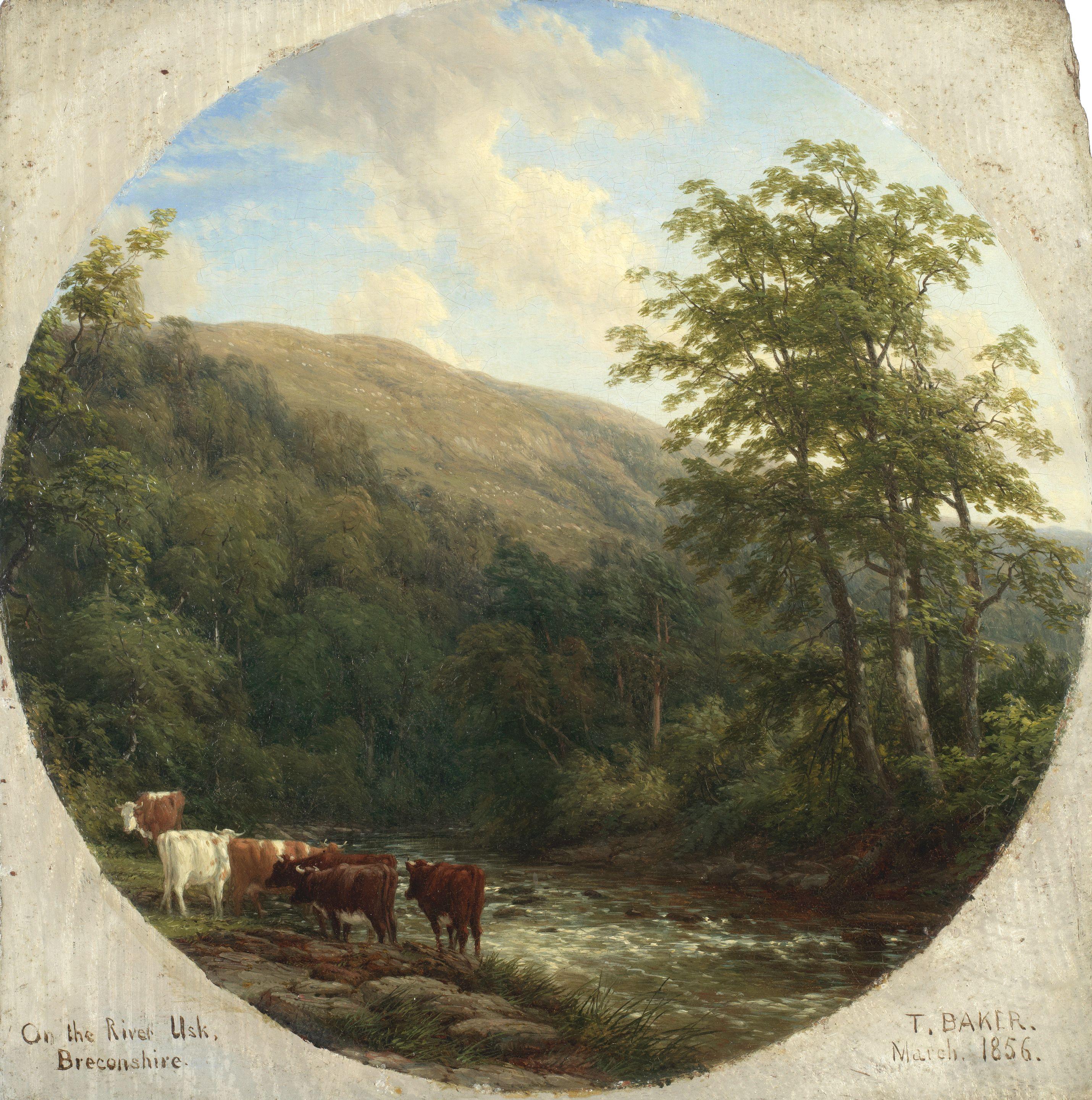 Thomas Baker of Leamington - \'On the Usk, Breconshire\'