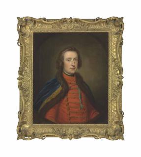 Thomas Bardwell - Portrait of Francis Scott, Earl of Dalkeith (1721-1750), half-length, in Hussar uniform, in a feigned oval