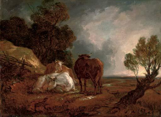 Thomas Barker of Bath - A wooded landscape with cattle