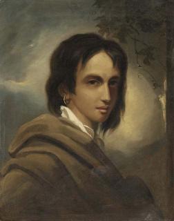 Thomas Barker of Bath - Portrait of Princess Caraboo of Javasu, bust-length, wearing a green cloak