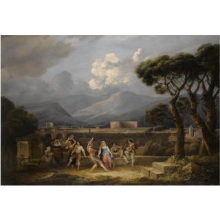 Thomas Barker of Bath - The Saltarello, With A View Of The Colosseum, Rome