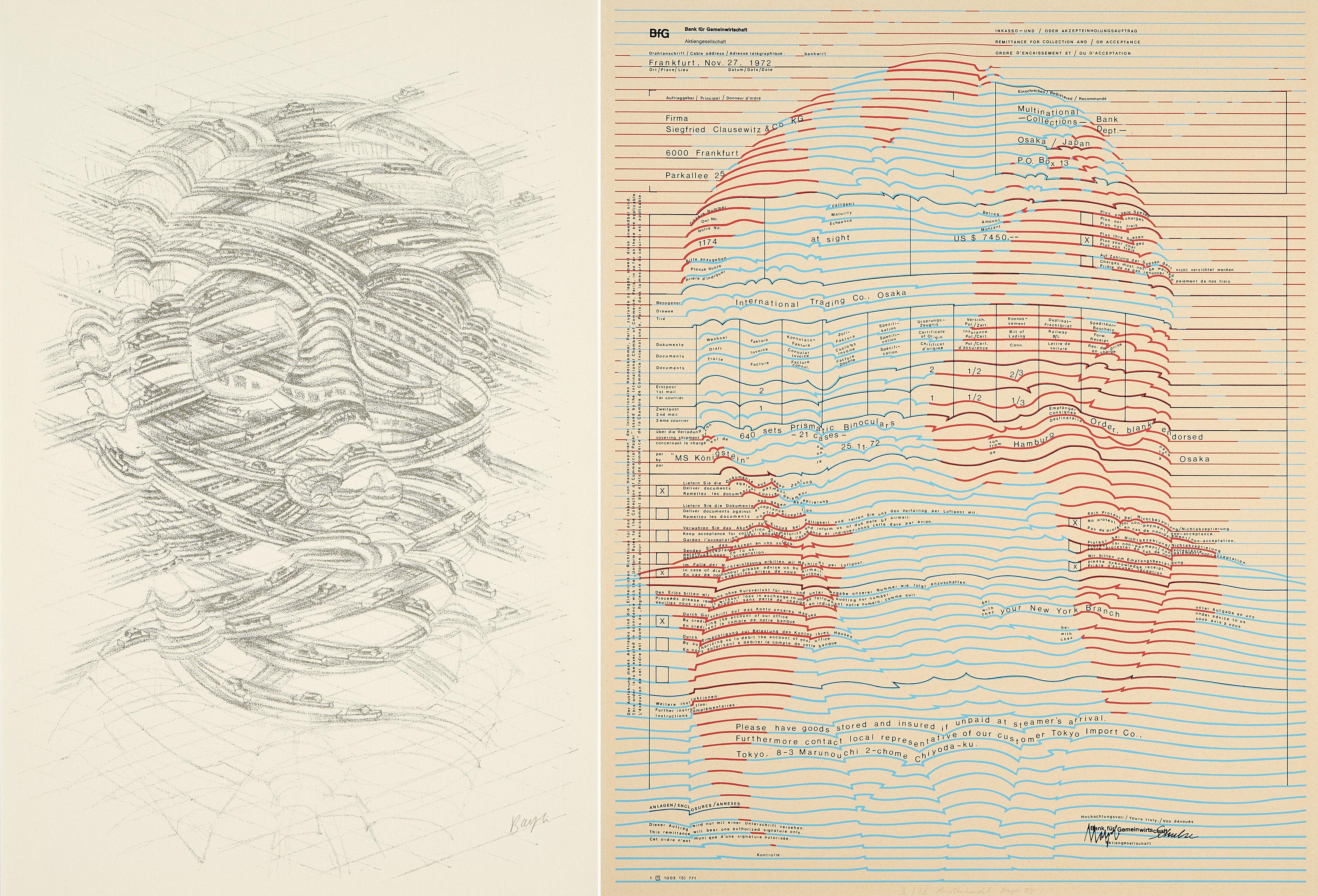 Thomas Bayrle - Konvolut von 2 Druckgrafiken.