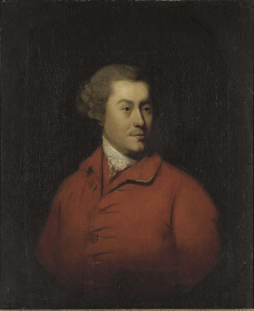 Thomas Beach, R.A. - Portrait of a Gentleman, bust-length, in a red coat