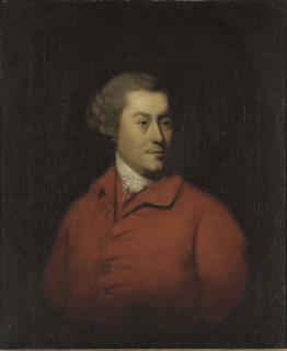 Thomas Beach, R.A. - Portrait of a Gentleman, bust-length, in a red coat
