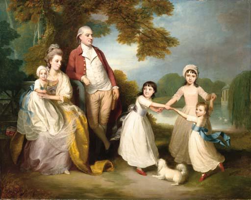 Thomas Beach - A gentleman and lady with their children in a landscape
