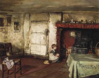 Thomas Benjamin Kennington, R.B.A., N.E.A.C. - The warmth of the fire