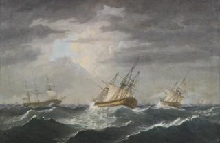 Thomas Birch - Ships In Choppy Seas 