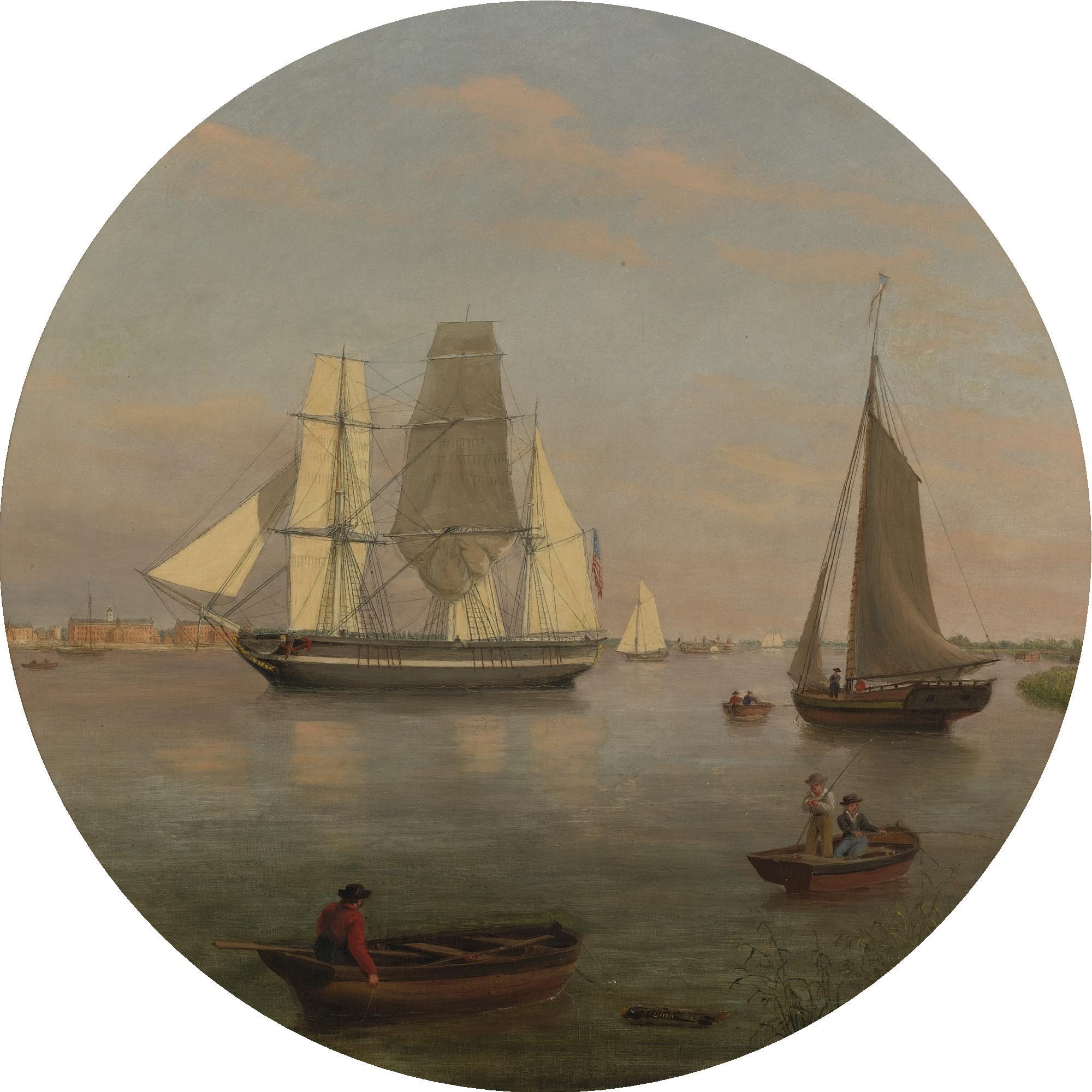 Thomas Birch - View Of Annapolis, Maryland And The School Ship, St. Mary