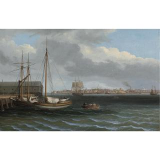 Thomas Birch - View Of Boston From The Ship House, West End Of The Navy Yard