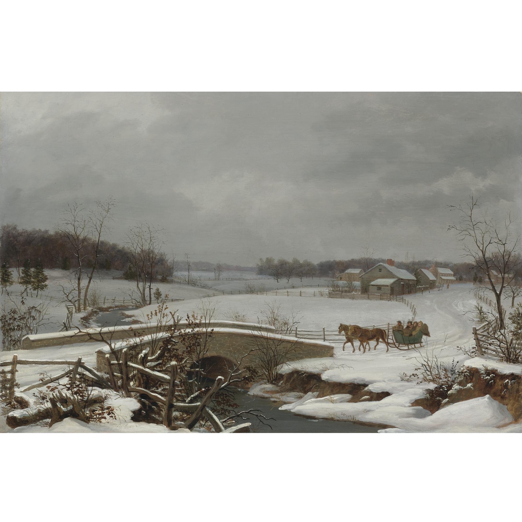 Thomas Birch - Winter Scene In Pennsylvania