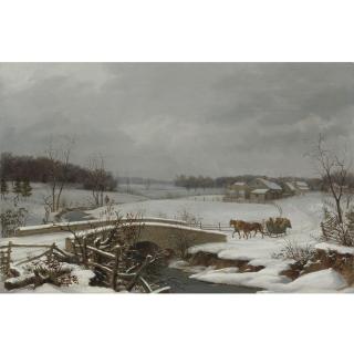 Thomas Birch - Winter Scene In Pennsylvania