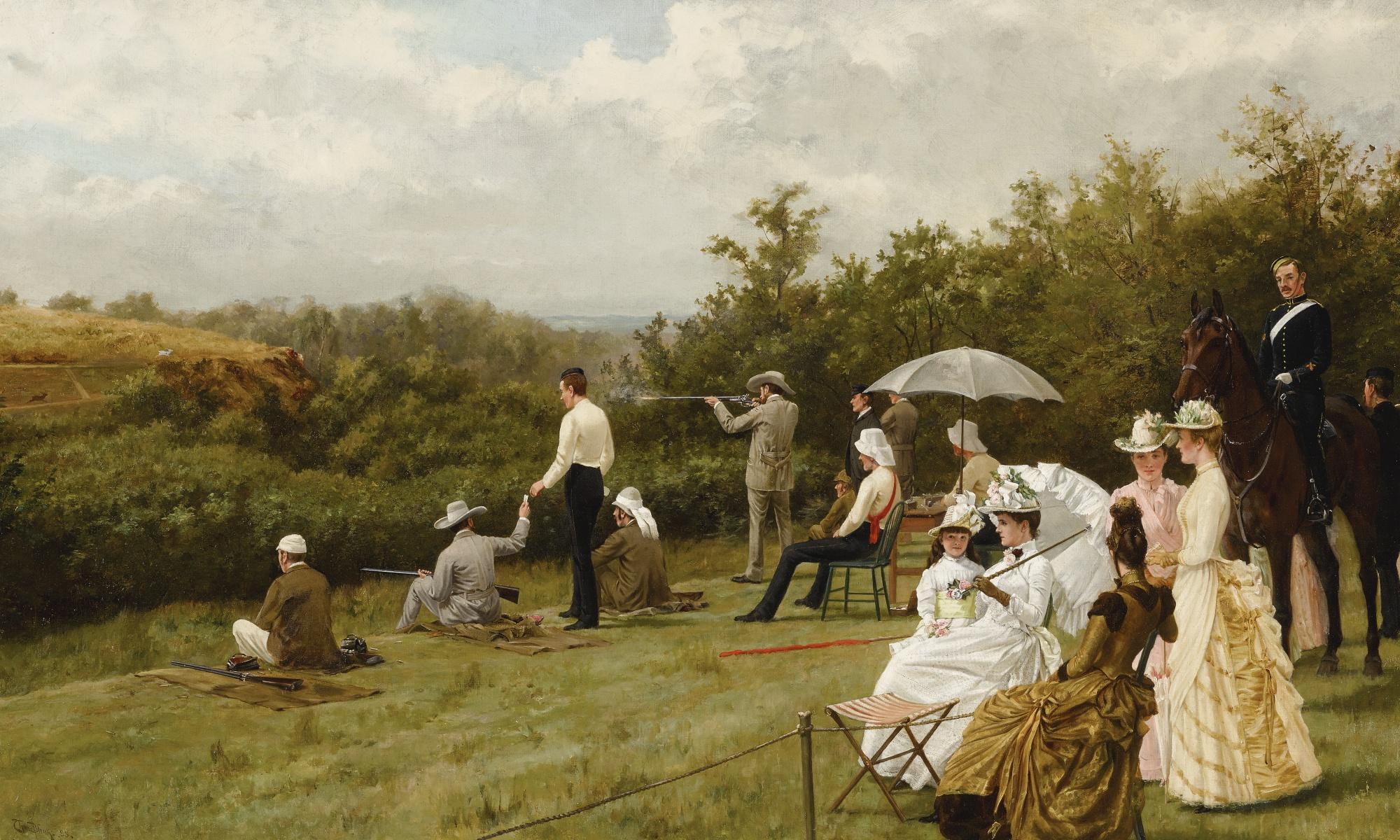 Thomas Blinks - British walter Winans On The Running Deer Range, Wimbledon Common 