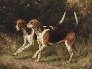 Thomas Blinks - Two foxhounds