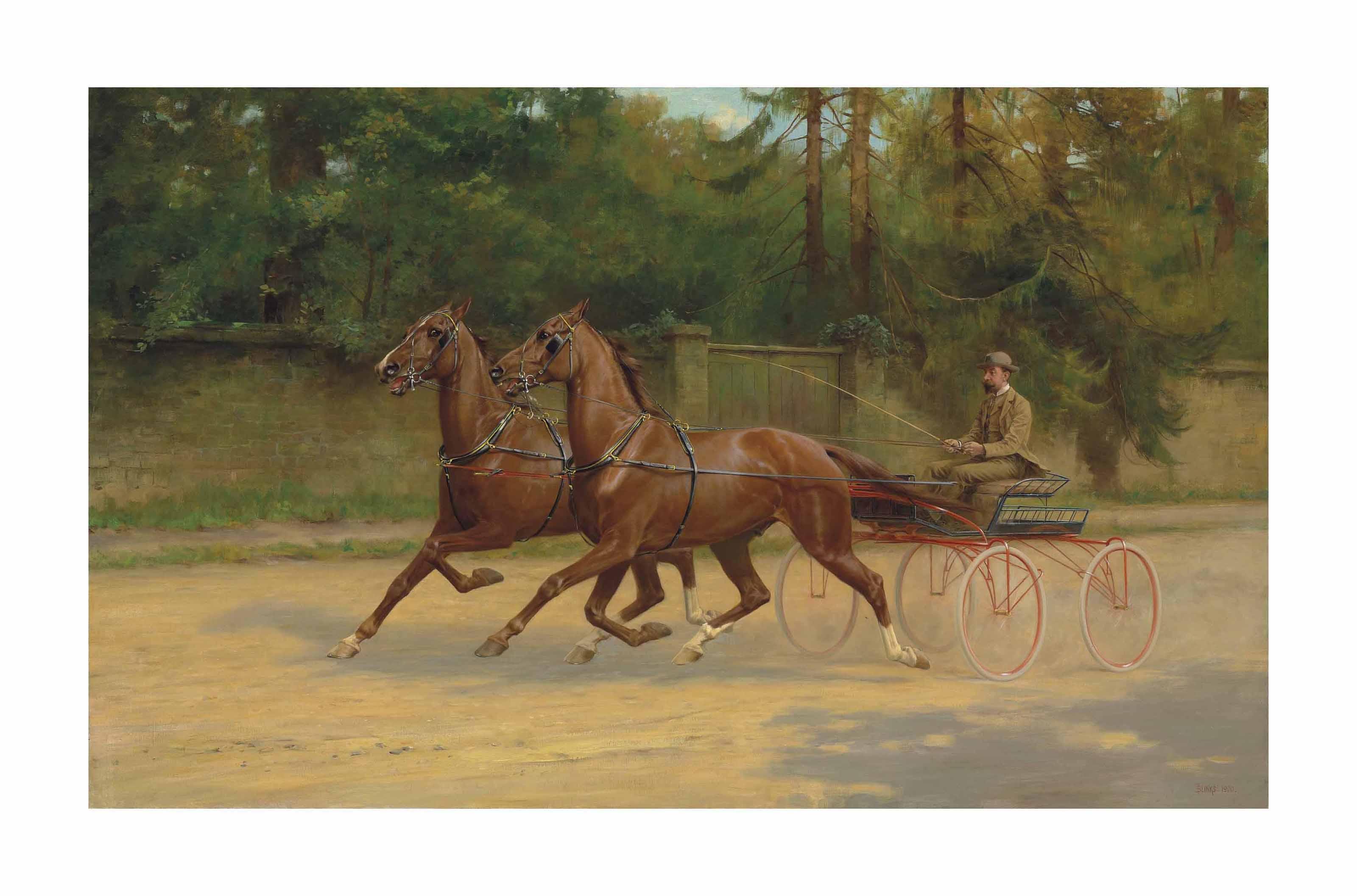 Thomas Blinks - Walter Winans driving a carriage