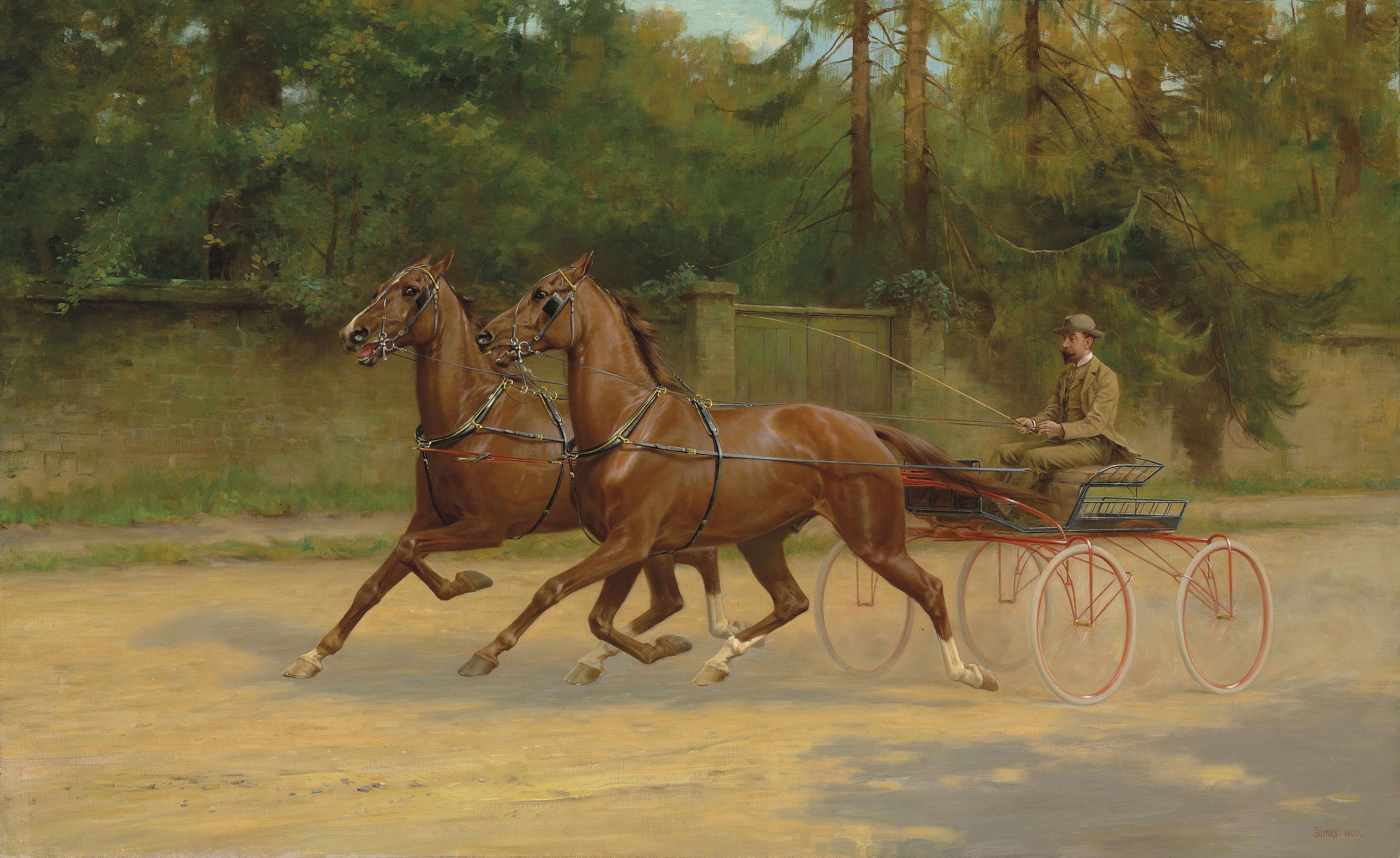 Thomas Blinks - Walter Winans Driving A Carriage