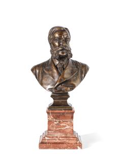 Thomas Brock KCBRA - A patinated bust of a gentleman, possibly Sir Henry Harban (British, 1823-1911)