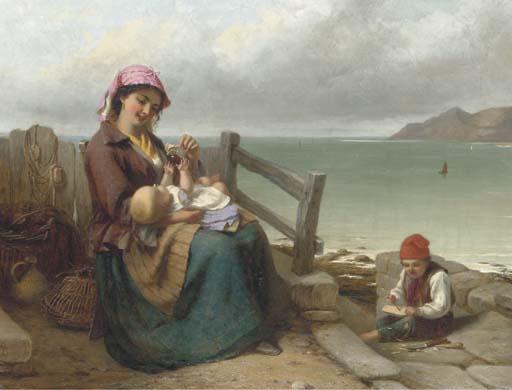 Thomas Brooks - Mother and Child by the Seaside