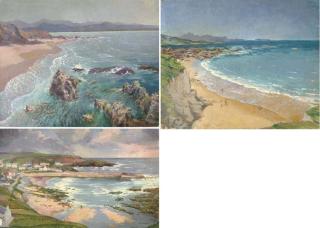 Thomas Brown Clark - Figures In A Cove At Low Tide