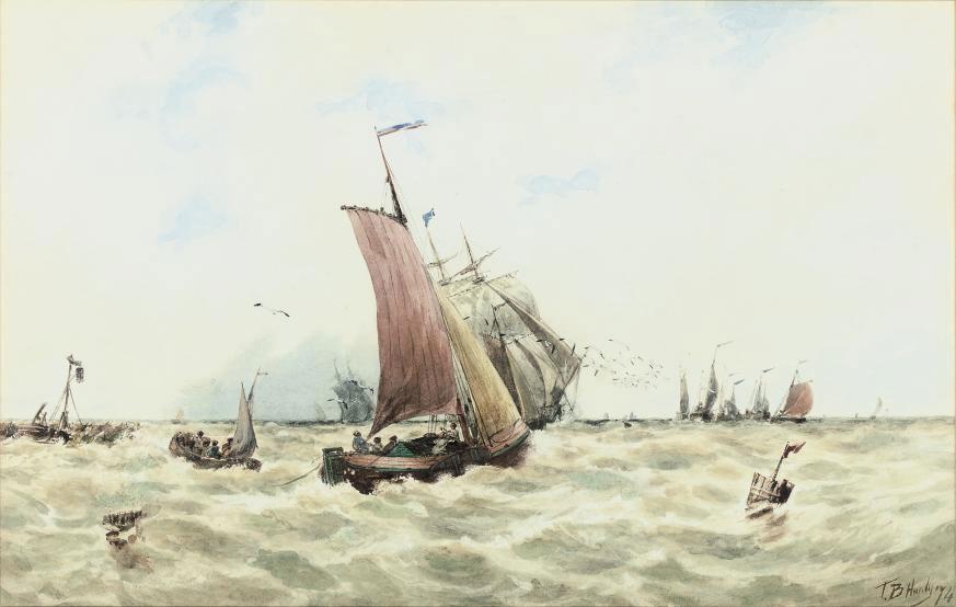 Thomas Bush Hardy, R.B.A. - Congested waters at the harbour mouth