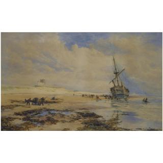 Thomas Bush Hardy R.B.A. - Sailors Salvaging A Wreck Below Banborough Castle