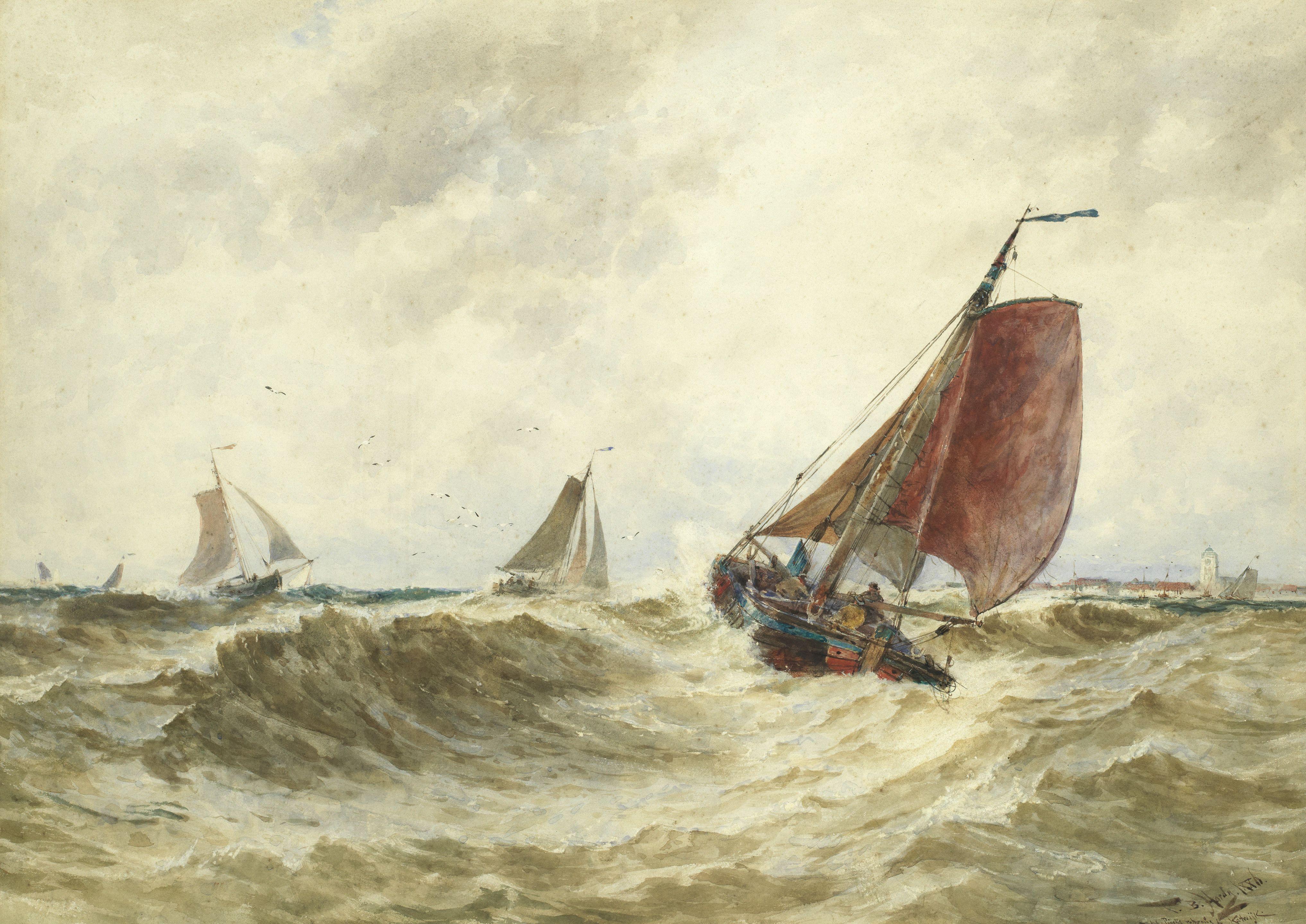 Thomas Bush Hardy - \'Dutch Pincks returning to Katwijk\'