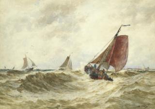 Thomas Bush Hardy - \'Dutch Pincks returning to Katwijk\'