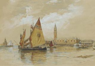 Thomas Bush Hardy - Fishing craft on the Lagoon, Venice before the Dogana